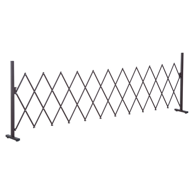 Zatahovací hliníková nůžková zábrana – 35–300 cm, hnědá