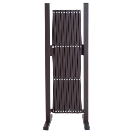 Zatahovací hliníková nůžková zábrana – 35–300 cm, hnědá