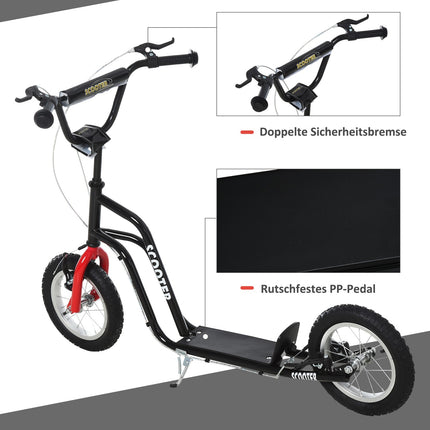 Městská koloběžka pro děti, 12"" nafukovací pneumatiky, nastavitelná výška