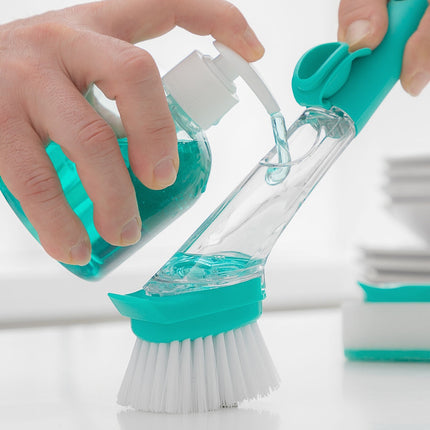 Drhnoucí kartáč s rukojetí a dávkovačem mýdla Cleasy InnovaGoods