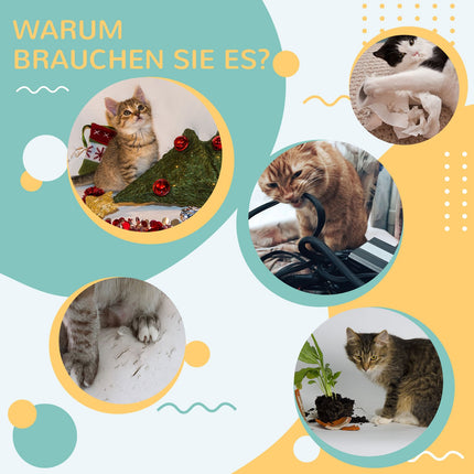 Kočičí škrabací deska s dvouvrstvým designem a hracím míčkem