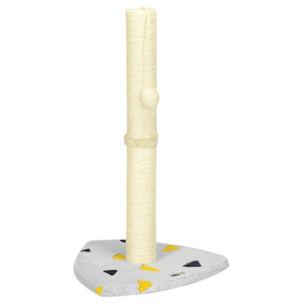Škrabadlo pro kočky, 62 cm juta s míčkem - světle šedá/béžová