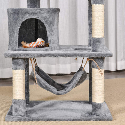 Cat climbing tree with cave, sisal poles, 60x50x145 cm