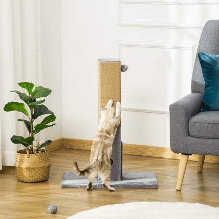Škrabadlo pro kočky, 79 cm, jutové lano a plyšové hračky