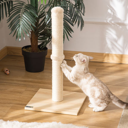 Škrabadlo pro kočky, sisal s míčkem, sloupek 60cm, béžová
