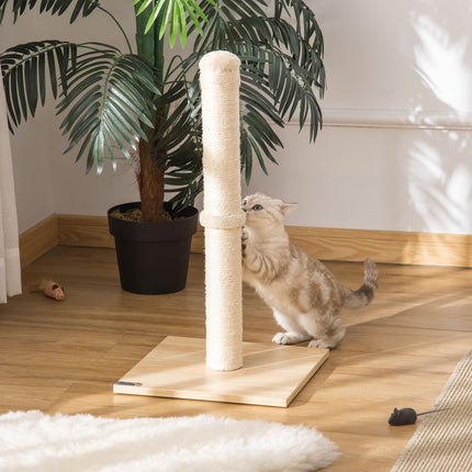 Škrabadlo pro kočky, sisal s míčkem, sloupek 60cm, béžová