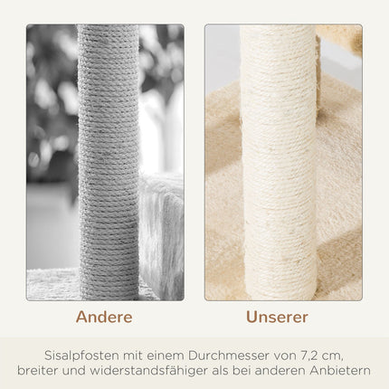 Cat scratching post, sisal columns, beige, 50x50x100 cm