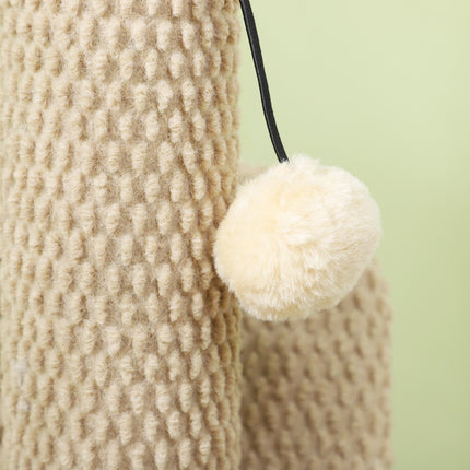 Cat scratching post, 54 cm sisal, cream white with play ball