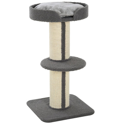 Škrabadlo pro kočky, nosnost 30 kg, sisal, šedá plošina