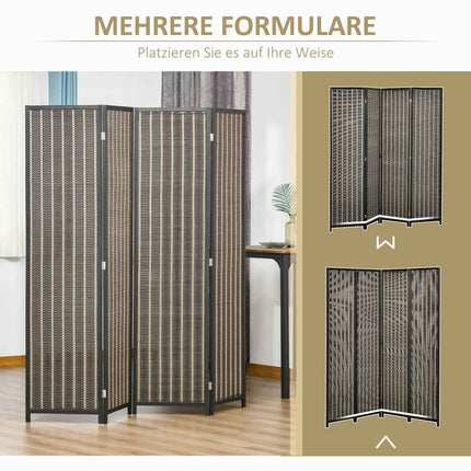 Bamboo room divider, 4-panel, 180x180 cm, Foldable Brown