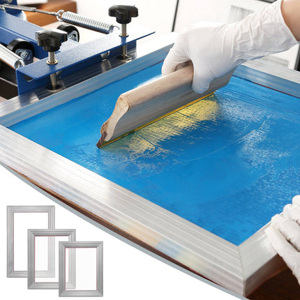 Screen Printing Kit, 3 Aluminum Frames 110 Mesh, Squeegee