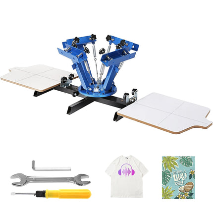Screen Printing Press, 4 Color 2 Station, 360 Rotary