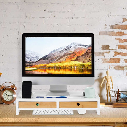 Screen stand and desk storage
