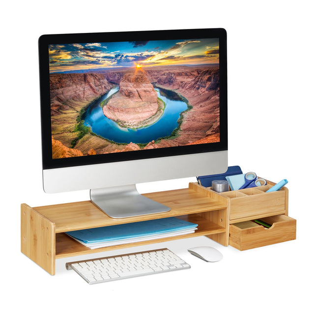 Stojan pod monitor s úložným prostorem na stůl