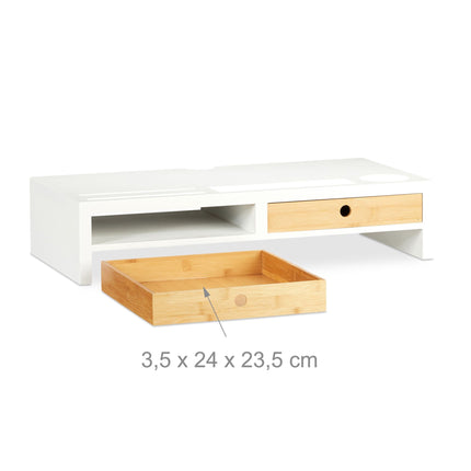 Stojan pod monitor s úložným prostorem
