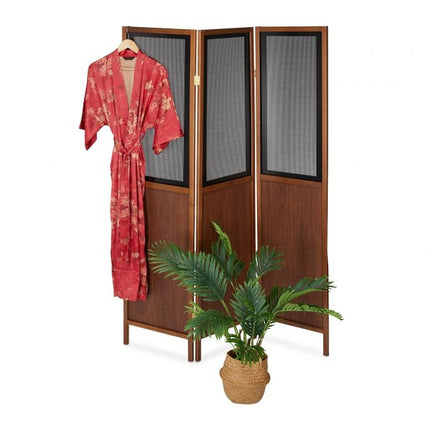 Sichtschutzwand in Walnussoptik