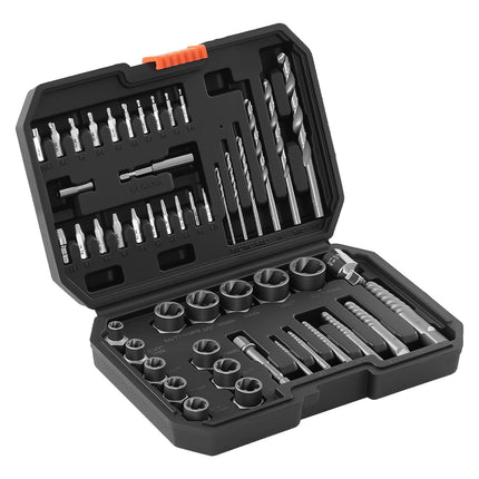 Screw Extractor Set, 49-Piece with Drill Bits and Case