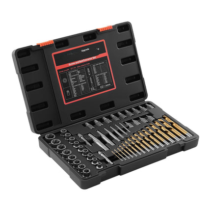 Screw Extractor Set, 54-Piece With Drill Bits, Case