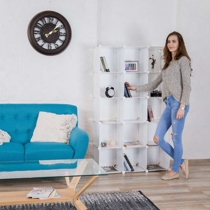 Regál plastový bez šroubů s 15 přihrádkami