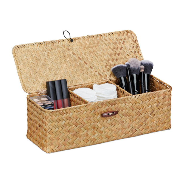 Seagrass Storage Box with Lid – Organize Toiletries