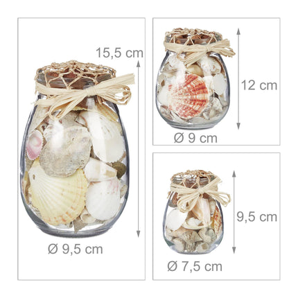 Muschelglas-Set 3-teilig