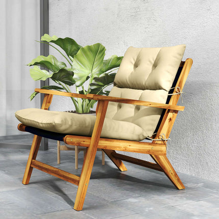 Beige water-repellent seat cushion, 115x56 cm, 10 cm thick