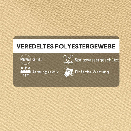 Beige water-repellent seat cushion, 115x56 cm, 10 cm thick