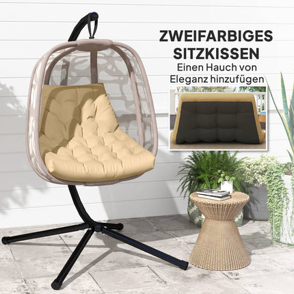 Béžový voděodolný sedák na židli s opěrkou zad