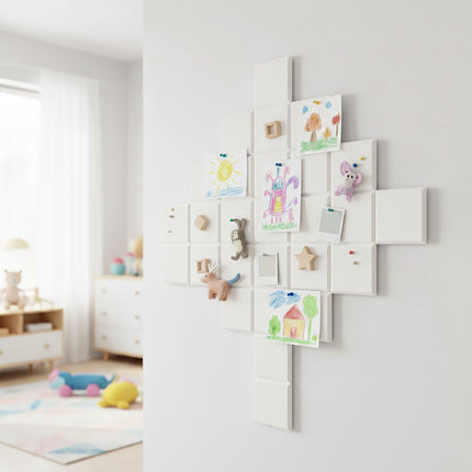 Selbstklebende Filz-Pinnwände, 12er-Pack, Quadratisch