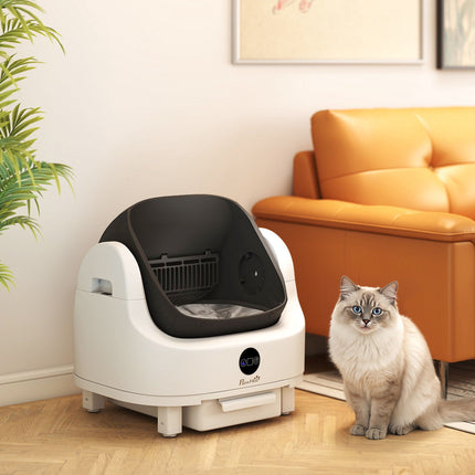 Self-Cleaning Cat Litter Box, Top Entry, 8L, White