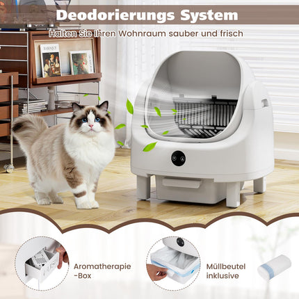Selbstreinigendes Katzenklo mit App-Steuerung und Geruchskontrolle