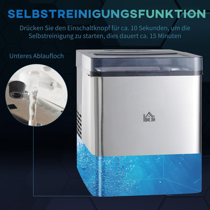 Výrobník ledu samočisticí, 15 kg/24h, 2 velikosti ledu, včetně lopatky