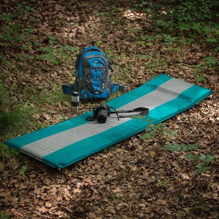 Self-Inflating Camping Mat, Blue-Gray, Compact Size