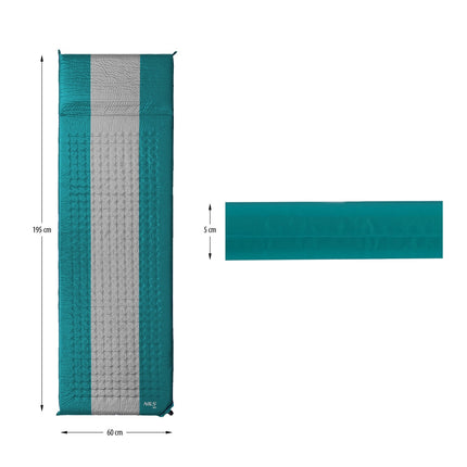 Self-Inflating Camping Mat, Blue-Gray, Compact Size