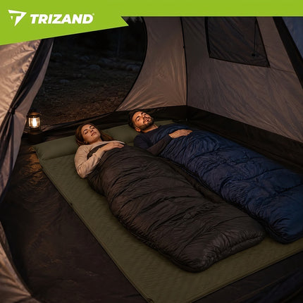 Self-Inflating Camping Mat for 2 People 186x130x3 cm, Max 200 kg, Carry Case