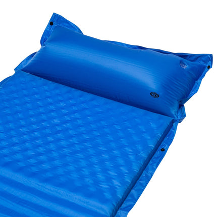 Karimatka samonafukovací s polštářem, modrá