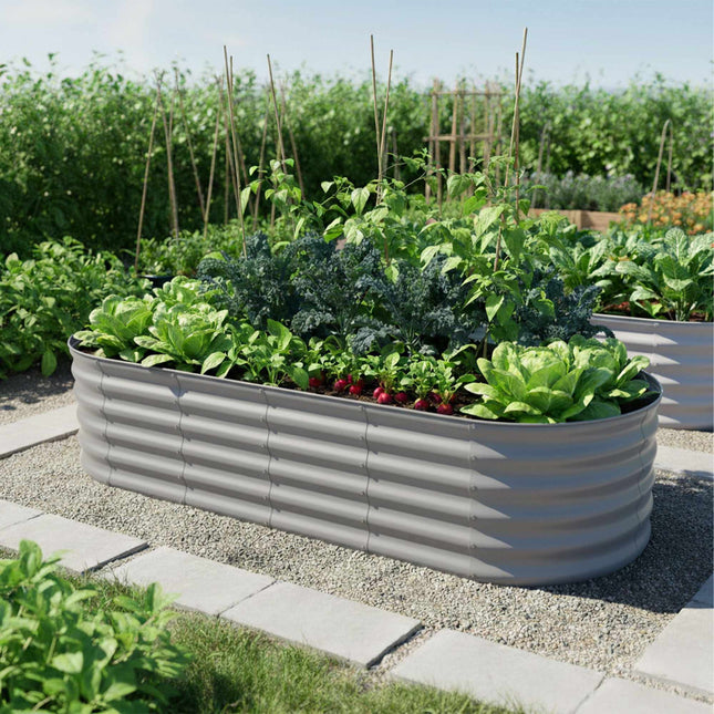 Semi-Circular Metal Planter – Raised Garden Bed