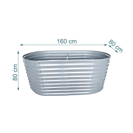 Semi-Circular Metal Raised Garden Bed, Galvanized Steel