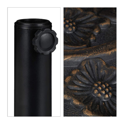 Podstavec pod slunečník půlkruhový, polyresin, květinový design