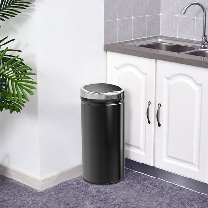 Electric sensor waste bin 42L – Matt black steel