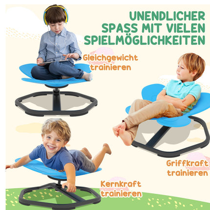 Sensorischer Drehstuhl für Kinder, Schmetterlingsform, Blau