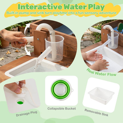 Sensory Table with Water Pump, Sink & 33 Sand Toys