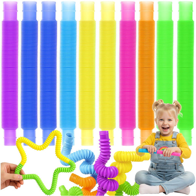 Set sensorische buizen, 10 stuks, flexibel en kleurrijk, anti-stress