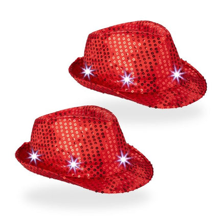 Klobouky s flitry LED, sada 2 ks