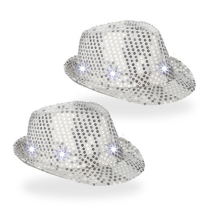 Klobouky s flitry LED, sada 2 ks