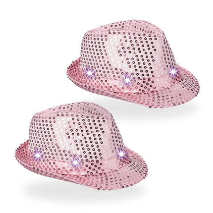 Klobouky s flitry LED, sada 2 ks