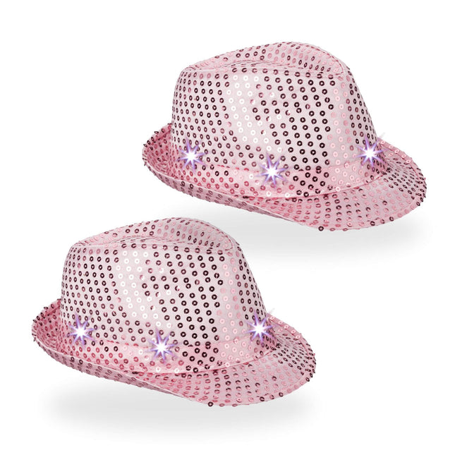 Klobouky s flitry LED, sada 2 ks