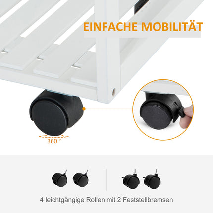 Dřevěný kuchyňský vozík – praktický a stylový design, bílý