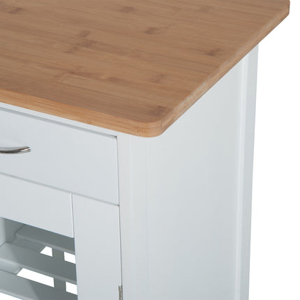 Dřevěný kuchyňský vozík – praktický a stylový design, bílý