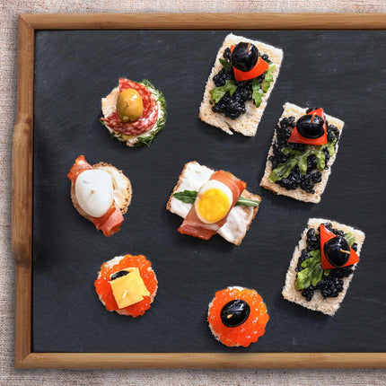 Serving tray with slate plate